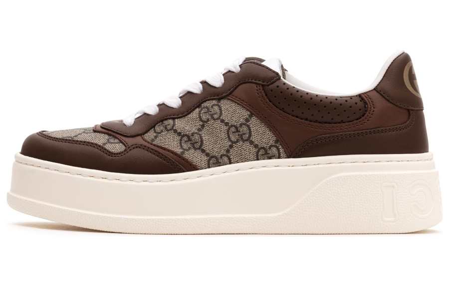 GUCCI Leather Gg Sneaker 'Light Brown' Women's