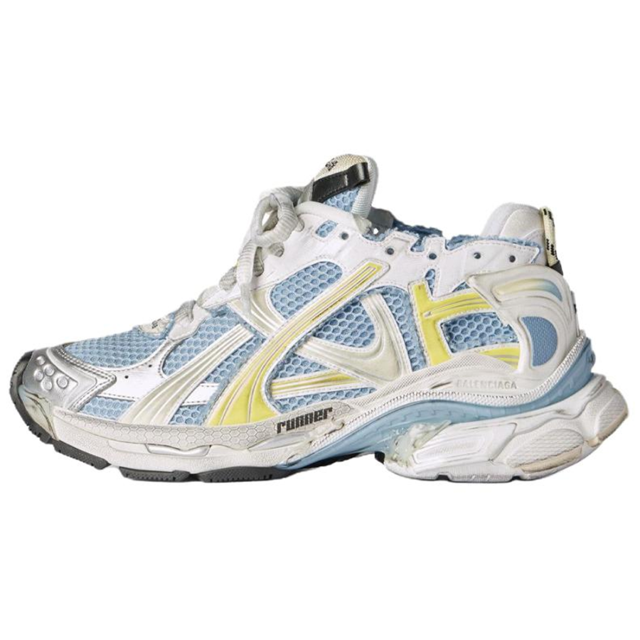 Balenciaga Runner Low top Chunky Sneakers Women's Blue & Yellow & White