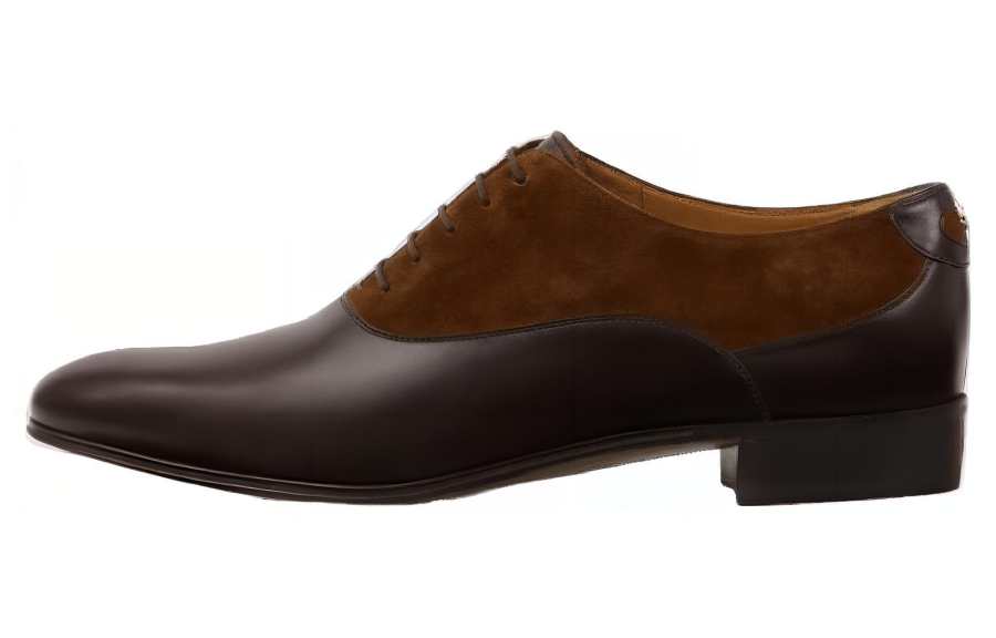 GUCCI Double G Panelled Lace up Shoes Brown Black