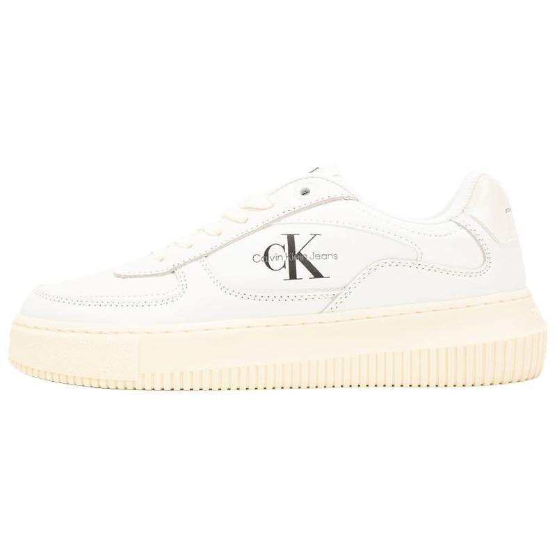 CKJ CALVIN KLEIN JEANS Low top Skateboard Shoes Women's Moonlight White