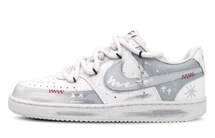 Nike Nike Court Vision 1 Low top Skateboard Shoes Men's White Gray