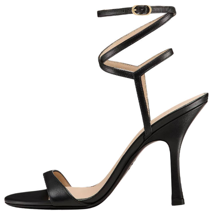 Stuart Weitzman Stuart Weitzman/SW Nudist WRAP Leather One Strap Sandals 10cm Women's Black