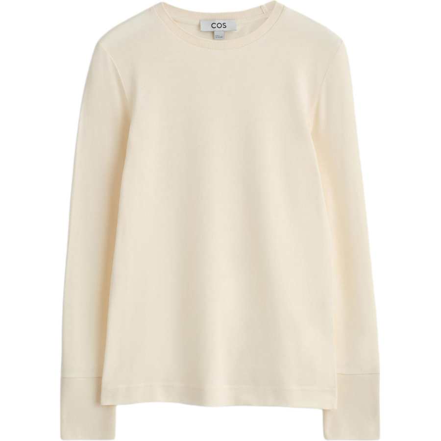 COS T Shirts Women's Ecru Crew Neck Moderate