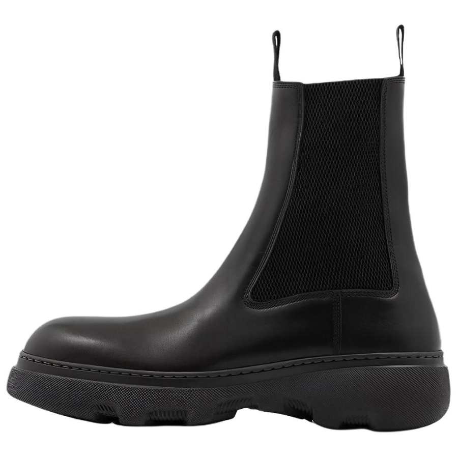 Burberry CREEPER Calfskin Short Chelsea Boots Men's Black