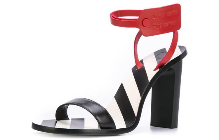 OFF-WHITE OFF WHITE One Strap Sandals Women's Black White Red