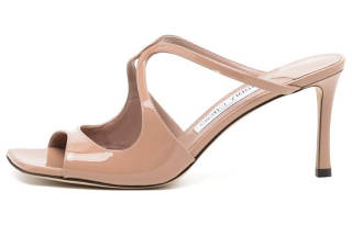 Jimmy Choo Anise Genuine Leather Sole Slide Slippers Women's Nude