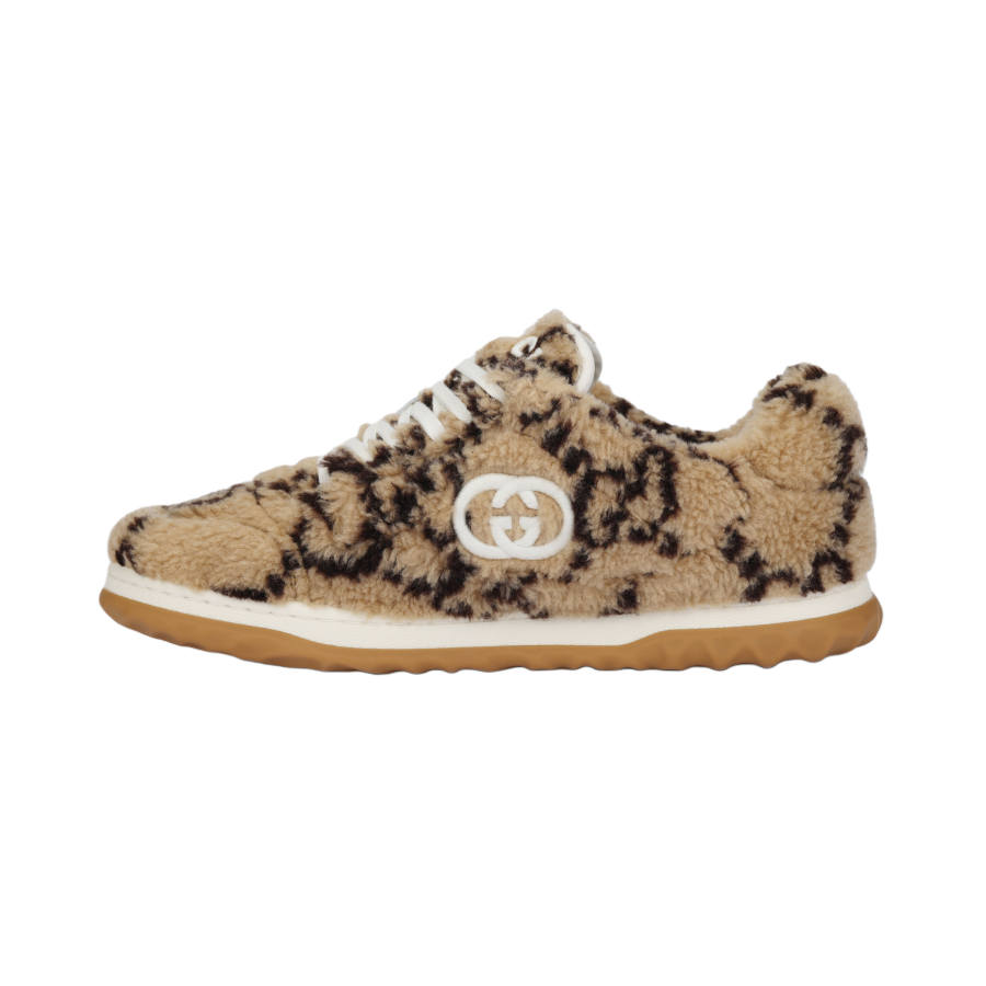 GUCCI GUCCI MAC80 Interlocking G Embroidery Beige Ebony