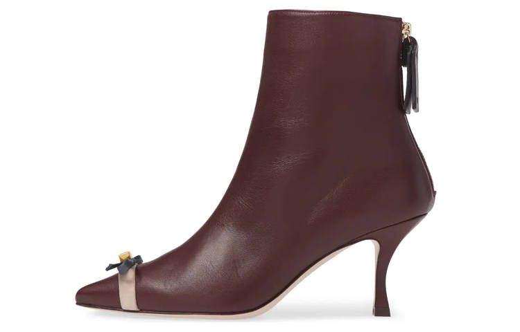 Stuart Weitzman Stuart Weitzman/SW Leather Zip Closure Fashion Ankle Boots Women's Burgundy