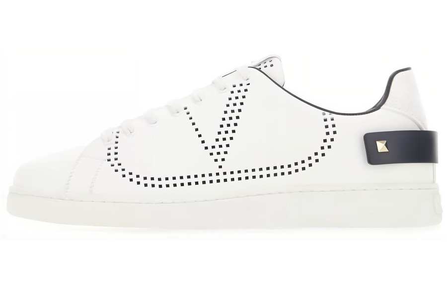 Valentino Backnet Low top Stylish Skateboarding Shoes Men's White Marine Blue