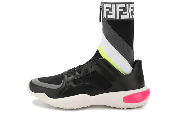 FENDI Comfortable High top Casual Shoes Men's Black