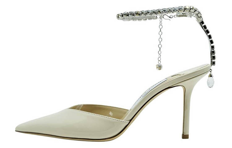 Jimmy Choo Saeda Slim Heel High Heels Women's Beige