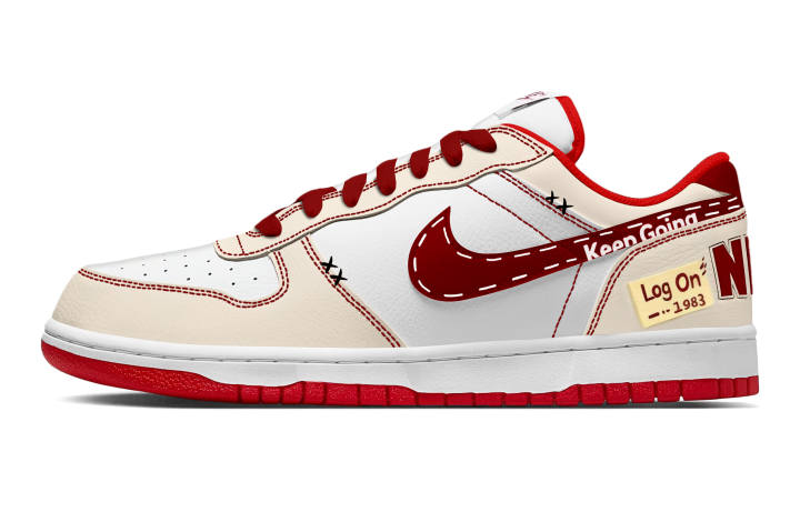 Nike Nike Big Flight Log Abrasion Resistant Breathable Low top Skateboard Shoes Men's Red White