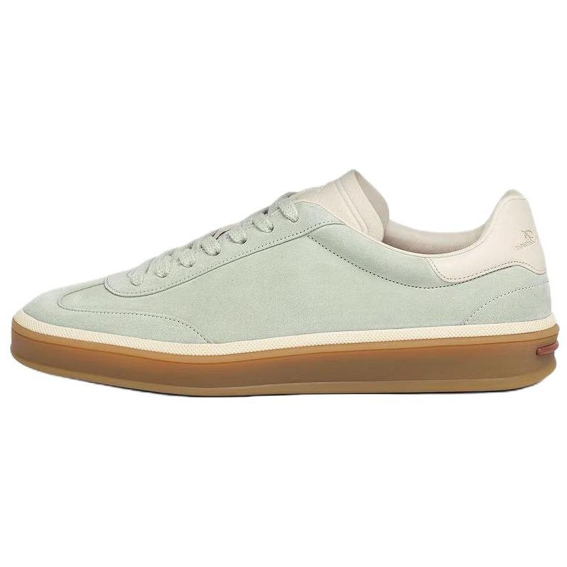 Loro Piana Tennis Walk Cow Split Leather Low top Skateboard Shoes Women's Mint Green