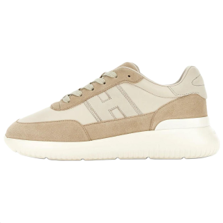 HOGAN Interactive³ Leather, Suede Low top Casual Shoes 5.3cm Men's Beige Yellow