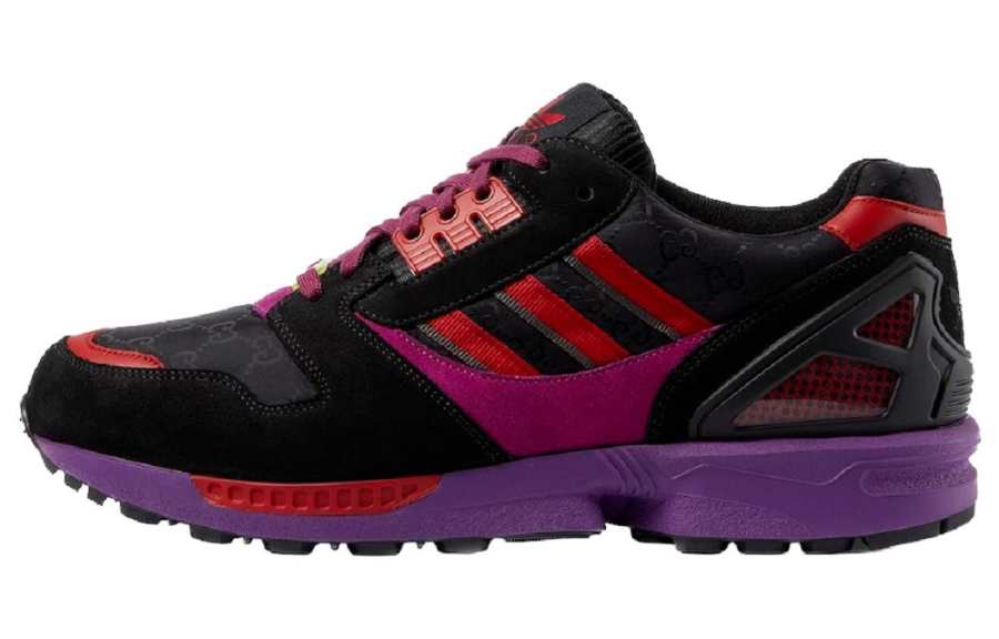 GUCCI Adidas Originals x GUCCI ZX 8000 Abrasion Resistant Abrasion Resistant Low top Sports Casual Shoes Men's Black Purple
