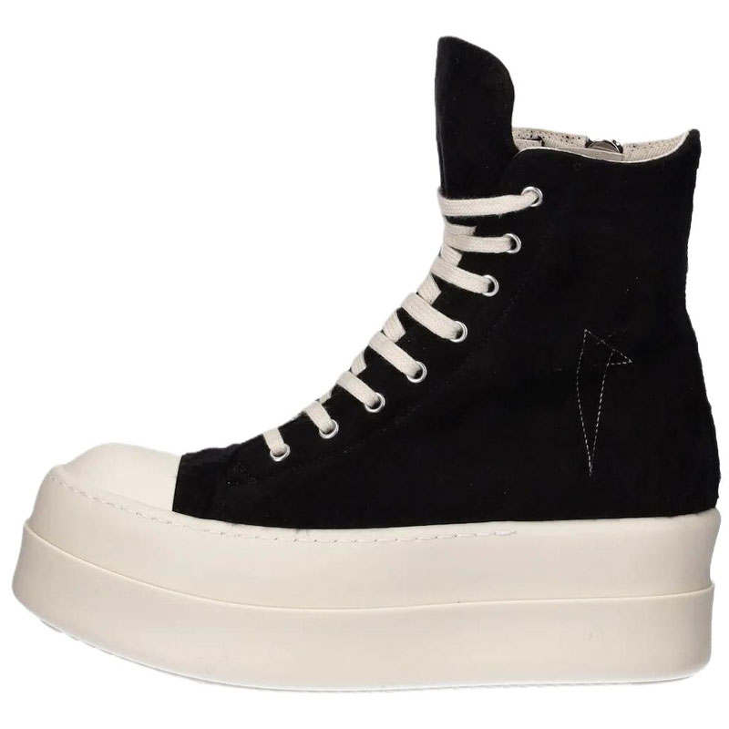 Rick Owens DRKSHDW Leather High top Skateboard Shoes Women's Black