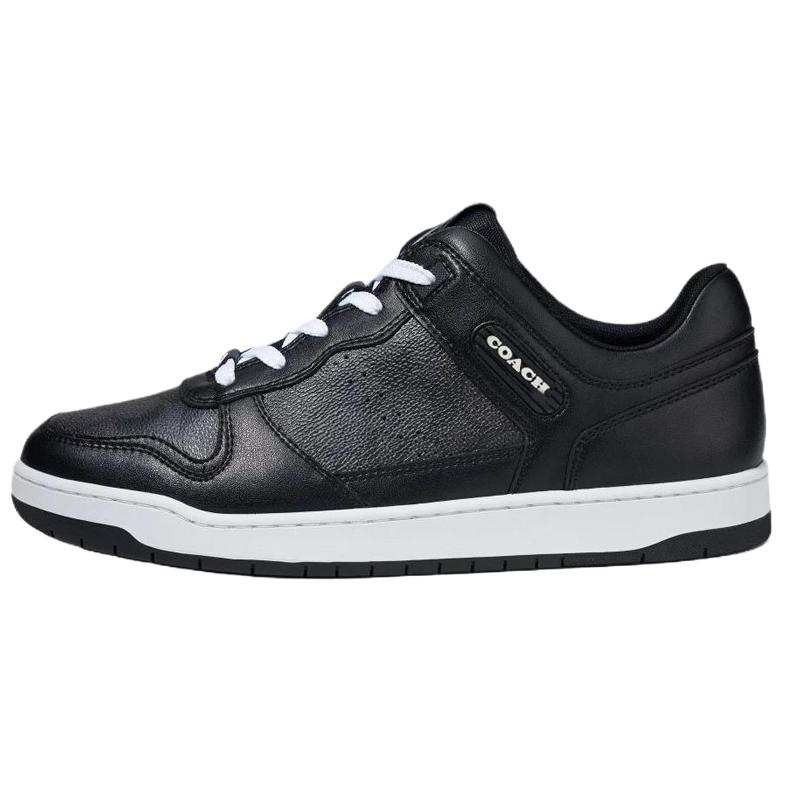 COACH Canvas Leather Stylish Skateboarding Shoes Men's Black