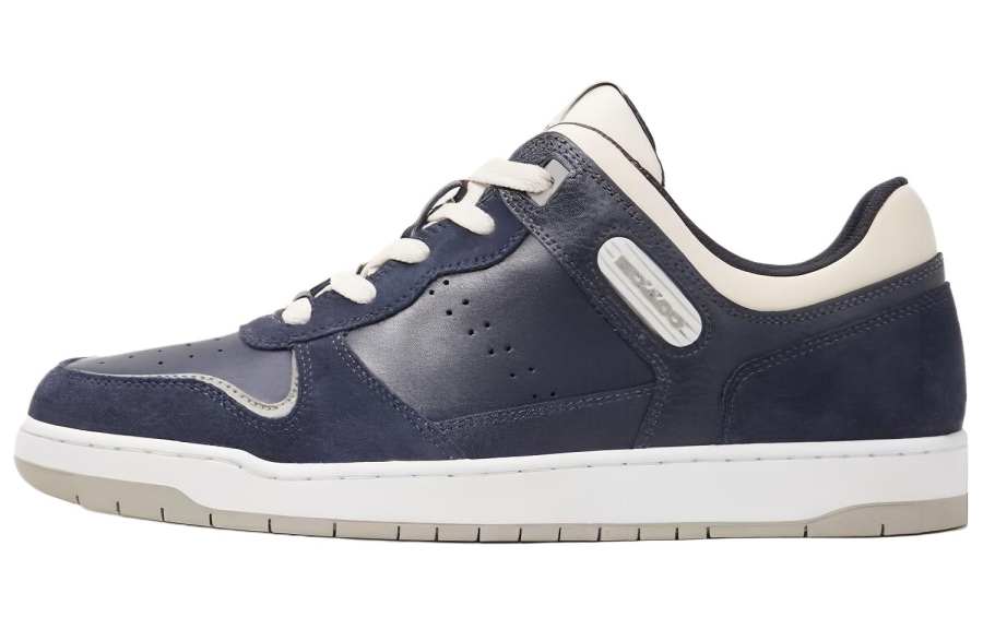 COACH Suede Low top Skateboard Shoes Men's Marine Blue