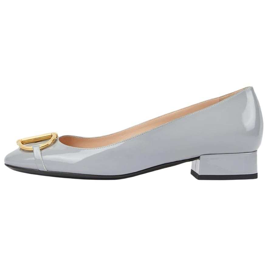 GUCCI Horsebit Patent Leather Casual Shoes 2.5cm Women's Gray
