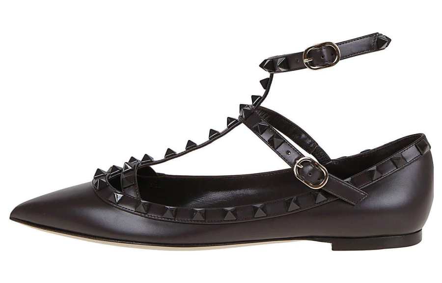 Valentino Leather Casual Shoes Women's Ebony