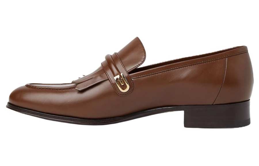 GUCCI Leather Men's Casual Shoes Men's Brown