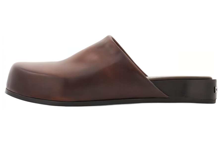 Ferragamo FERRAGAMO Closed Toe Slippers Men's Dark Brown