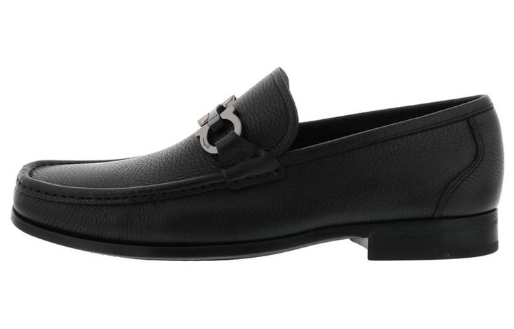FERRAGAMO Gancio Leather Business Leather Shoes Men's Black