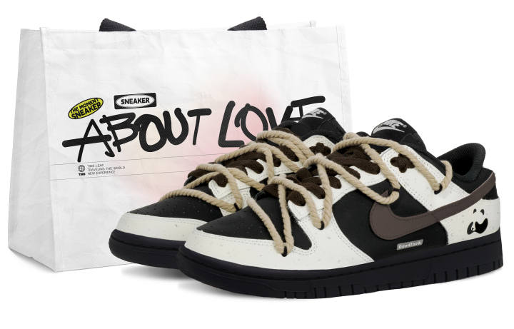 Nike Nike Dunk Mocha Panda 2.0 Low top Skateboard Shoes Unisex Black White Brown
