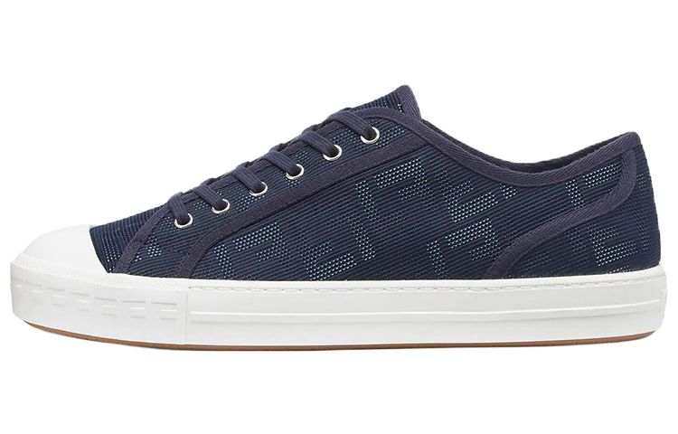 FENDI Domino Fabric Low top Low top Stylish Skateboarding Shoes Men's Dark Blue