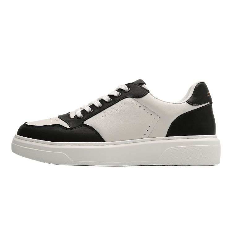 S.T.Dupont S. T.DUPONT Top Grain Cow Leather Skateboard Shoes Men's Black White