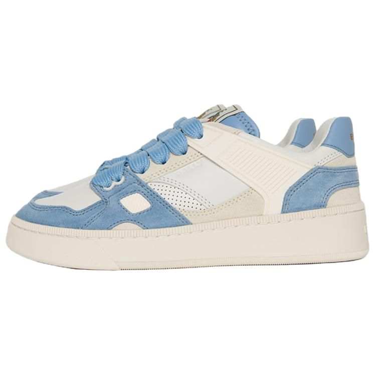 BALLY Cow Leather Low top Skateboard Shoes Women's Blue White