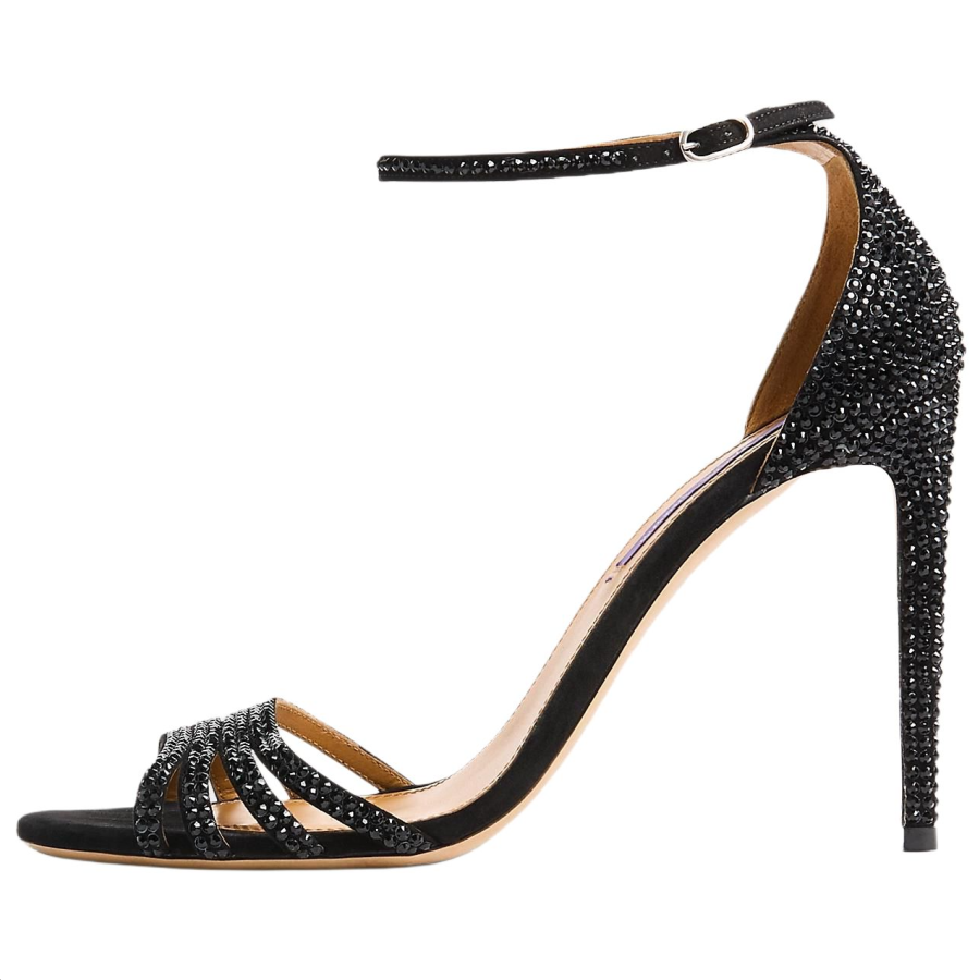 Ralph Lauren Collection Conall One Strap Sandals 10cm Women's Black