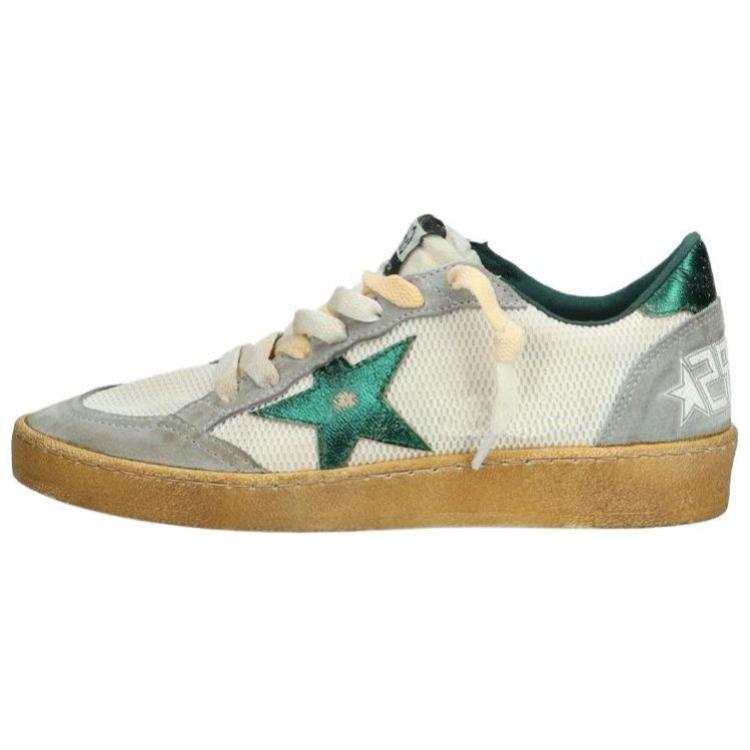 Golden Goose Ball Star Textile, Leather Stylish Skateboarding Shoes Women's Gray White Distressed