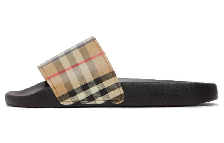 Burberry Burberry Check Print Slides Archive Beige Women's