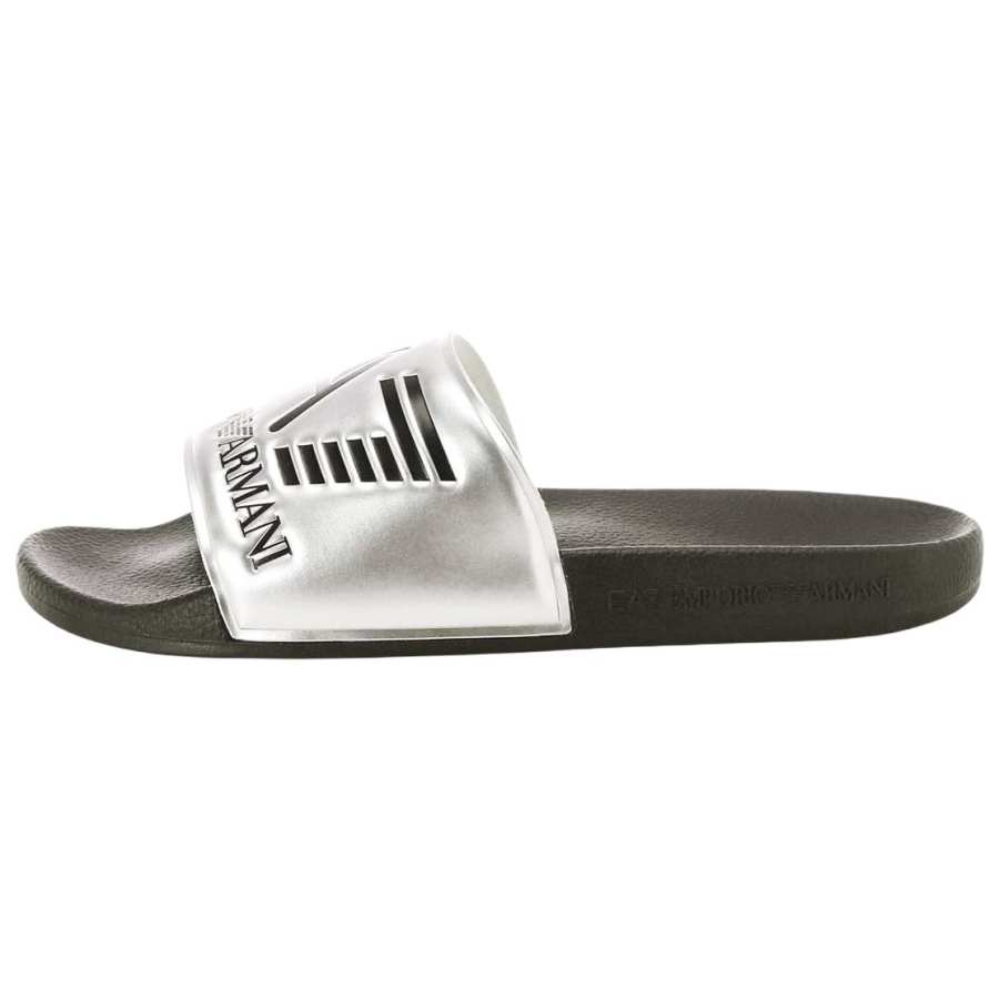 EMPORIO ARMANI EA7 Slide Slippers Women's Silver