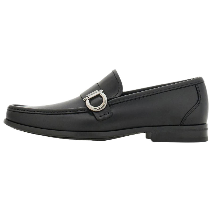 Ferragamo Ferragamo Gancini Loafers Men's Black