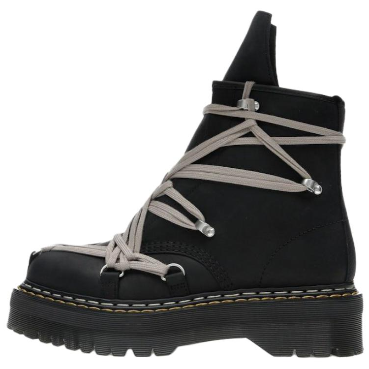 RICK OWENS /RO Dr. Martens Collaboration 1460 Cow Leather Short Combat Boots Men's Black