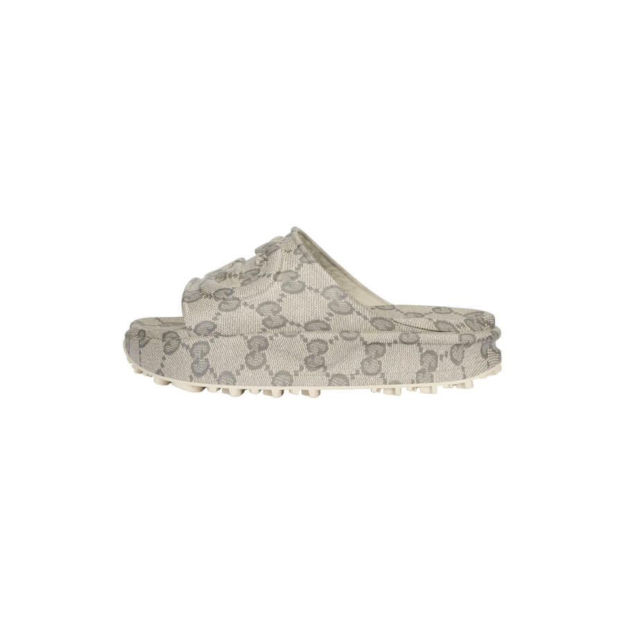 GUCCI GUCCI Interlocking G Slide Sandals Beige Ebony