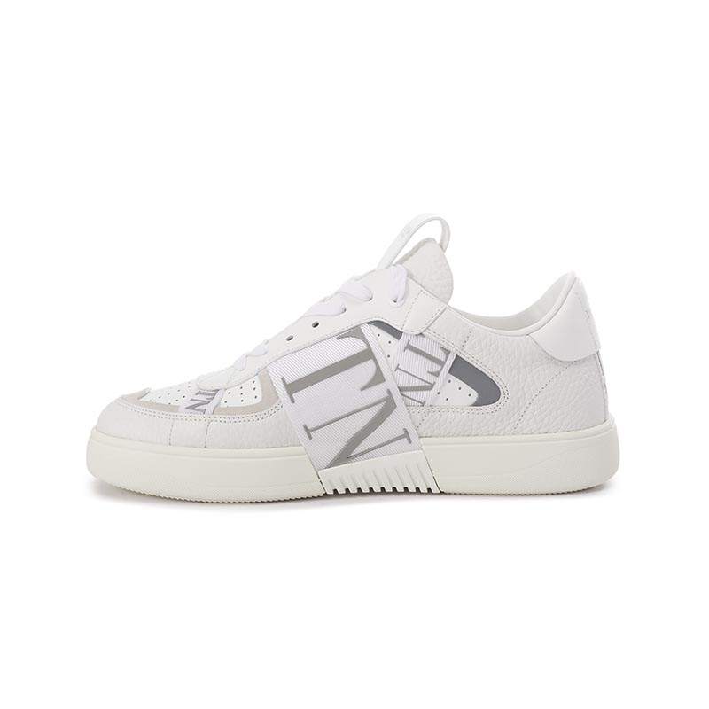 Valentino Vl7n Cow Leather Low top Skateboard Shoes Men's White Platform