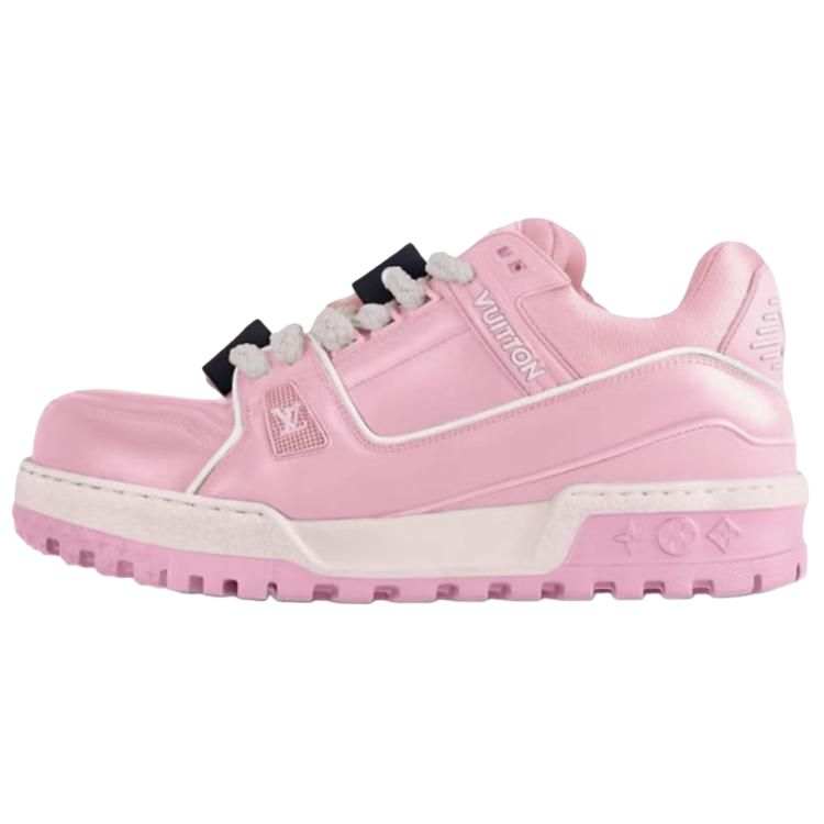LOUIS VUITTON Trainer Maxi LOVE Component Logo Low top Skateboard Shoes Men's Pink