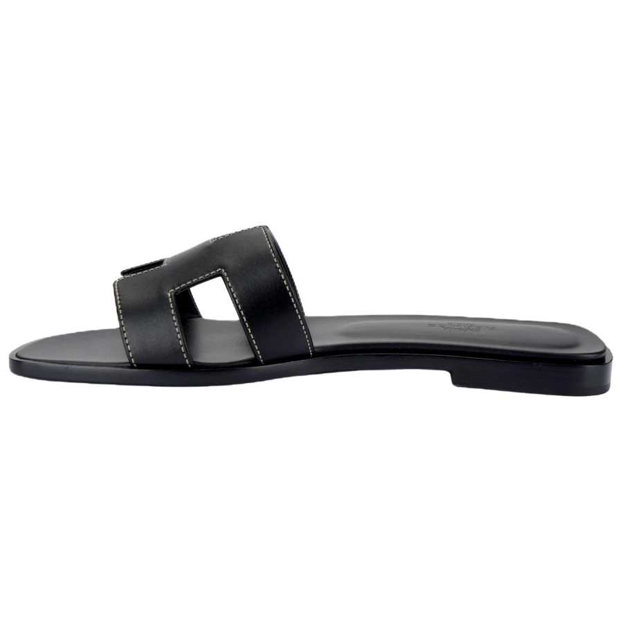 HERMES Oran Slide Slippers Women's Black