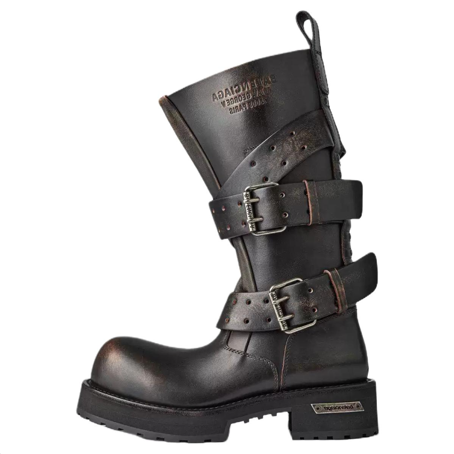 Balenciaga Venom Cow Leather Knee high Boots Men's Brown