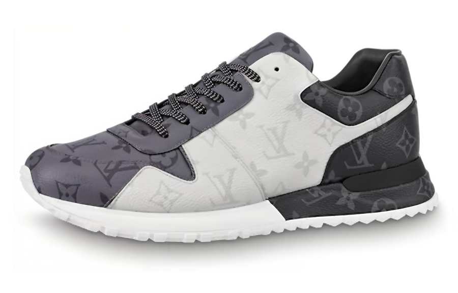 LOUIS VUITTON Run Away Sneakers 'White Monogram Ice And Dark Gray Monogram'