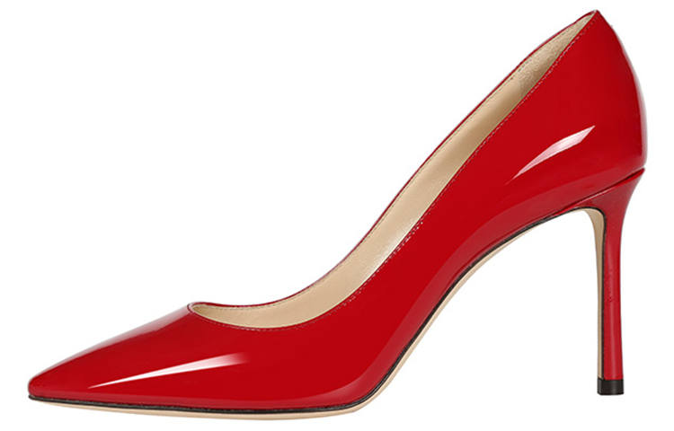 Jimmy Choo Romy 85 Patent Leather Slim Heel High Heels 8.5cm Women's Red