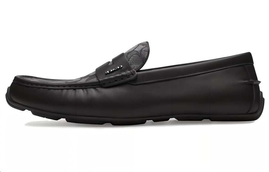 COACH COACH Cow Leather Loafers Men's Black