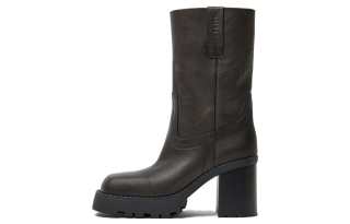 MIISTA Leather Ankle Boots 10cm Women's Brown