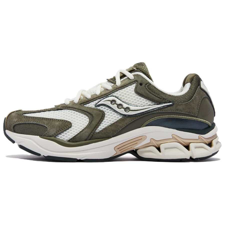 Saucony GRID FUSION Breathable Casual Running Shoes Unisex White Green