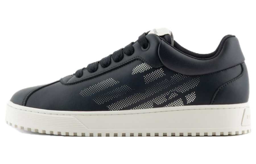 EMPORIO ARMANI Eagle-print Leather Sneakers