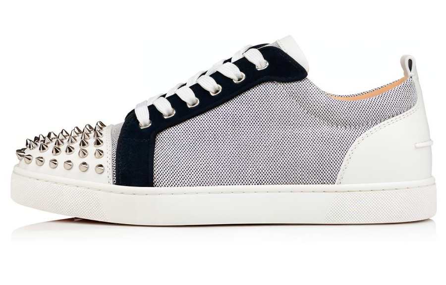 Christian Louboutin CL LUBOTING Textile, Leather Stylish Skateboarding Shoes Men's Gray White
