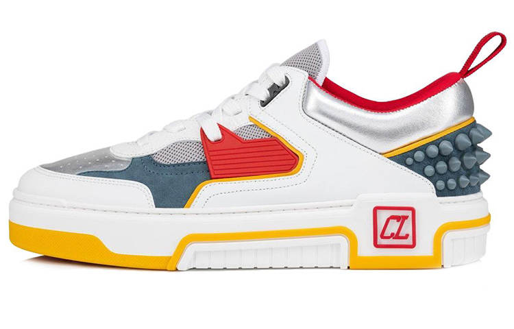 Christian Louboutin CL Astroloubi Low top Skateboard Shoes Men's White Yellow